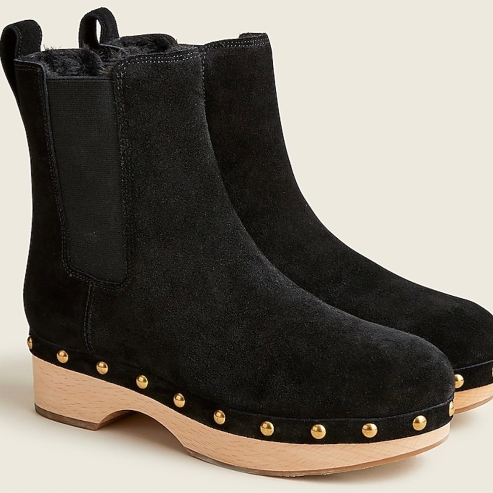 J.Crew Faux Fur lined Clog Boots